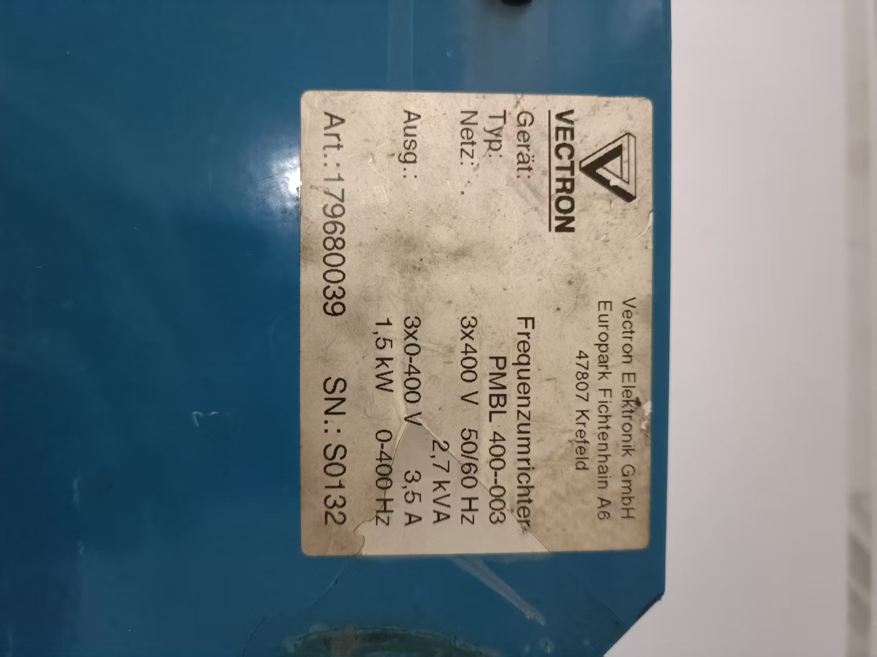 PMBL400-003邦飛(fēi)利 VECTRON變頻(pín)器(qì)